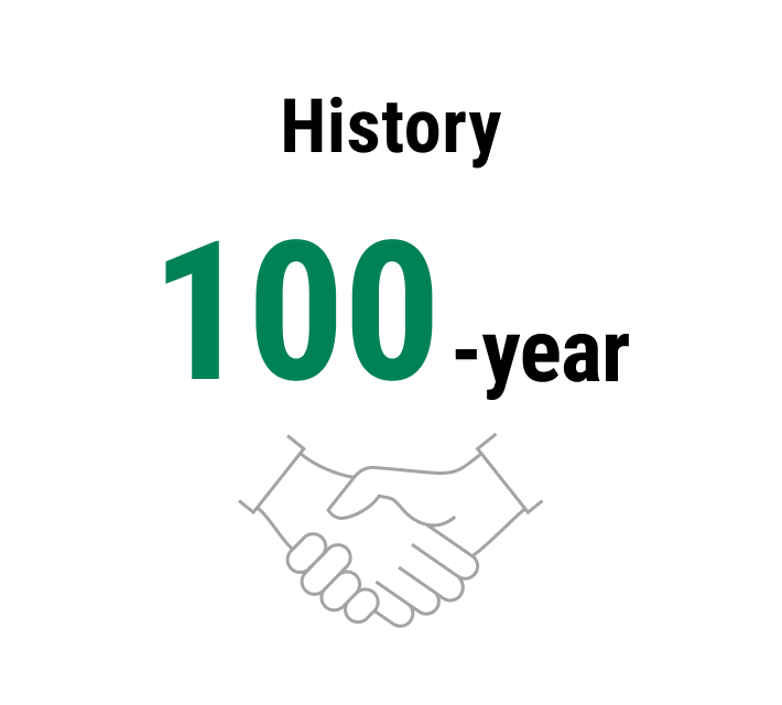 創業100年：「創業100年を迎えたことを示すアイコン」